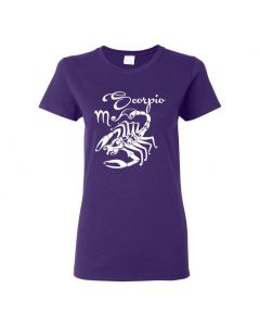 Scorpio Horoscope Womens T-Shirts-Purple-Womens Large