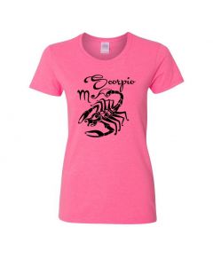 Scorpio Horoscope Womens T-Shirts-Pink-Womens Large