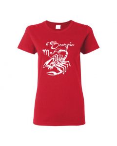 Scorpio Horoscope Womens T-Shirts-Red-Womens Large