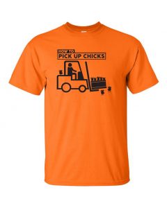 How To Pick Up Chicks Youth T-Shirt-Orange-Youth Large
