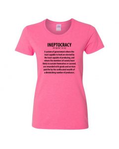 Ineptocracy Definition Womens T-Shirts-Pink-Womens Large