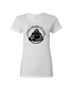 I Have The Body Of A God Womens T-Shirts-White-Womens Large