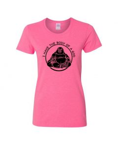 I Have The Body Of A God Womens T-Shirts-Pink-Womens Large