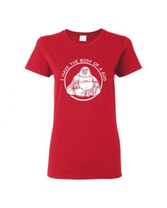 I Have The Body Of A God Womens T-Shirts-Red-Womens Large