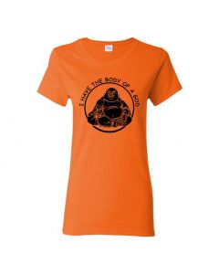 I Have The Body Of A God Womens T-Shirts-Orange-Womens Large