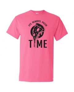 Its Always Pizza Time Youth T-Shirt-Pink-Youth Large