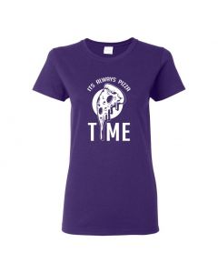 It's Always Pizza Time Womens T-Shirts-Purple-Womens Large