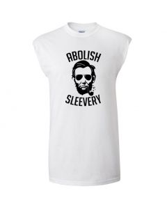 Abolish Sleevery Mens Cut Off T-Shirts-White-Large