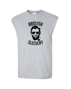 Abolish Sleevery Mens Cut Off T-Shirts-Gray-Large