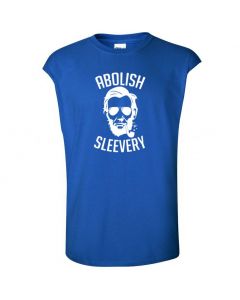 Abolish Sleevery Mens Cut Off T-Shirts-Blue-Large