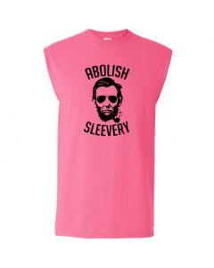 Abolish Sleevery Mens Cut Off T-Shirts-Pink-Large