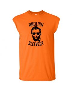 Abolish Sleevery Mens Cut Off T-Shirts-Orange-Large