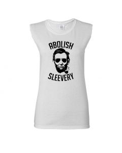Abolish Sleevery Womens Cut Off T-Shirts-White-Womens Large