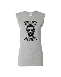 Abolish Sleevery Womens Cut Off T-Shirts-Gray-Womens Large
