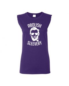 Abolish Sleevery Womens Cut Off T-Shirts-Purple-Womens Large