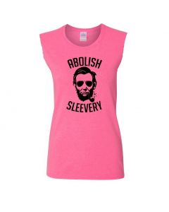 Abolish Sleevery Womens Cut Off T-Shirts-Pink-Womens Large
