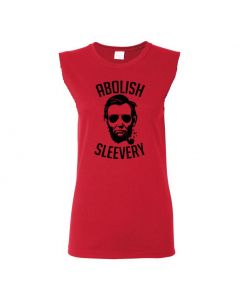 Abolish Sleevery Womens Cut Off T-Shirts-Red-Womens Large