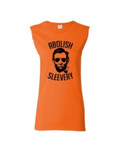 Abolish Sleevery Womens Cut Off T-Shirts-Orange-Womens Large