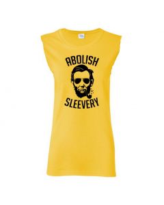 Abolish Sleevery Womens Cut Off T-Shirts-Yellow-Womens Large
