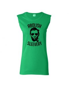 Abolish Sleevery Womens Cut Off T-Shirts-Green-Womens Large