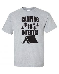 Camping Is In Tents Graphic Clothing-T-Shirt-T-Gray