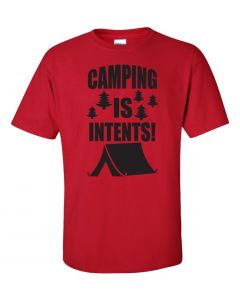 Camping Is In Tents Youth T-Shirts-Red-Youth Large
