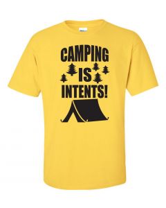 Camping Is In Tents Graphic Clothing-T-Shirt-T-Yellow