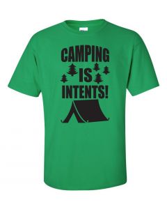 Camping Is In Tents Graphic Clothing-T-Shirt-T-Green