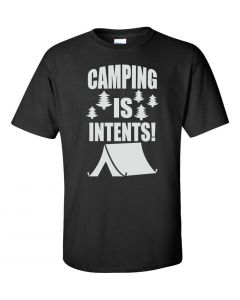 Camping Is In Tents Graphic Clothing-T-Shirt-T-Black