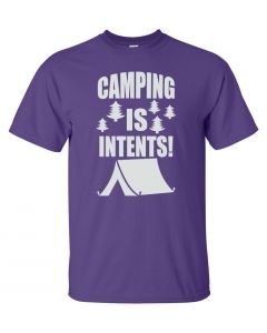 Camping Is In Tents Graphic Clothing-T-Shirt-T-Purple