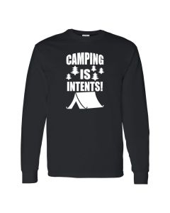 Camping Is In Tents Mens Black Long Sleeve Shirts