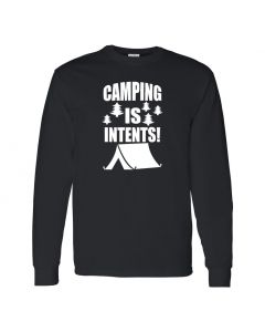 Camping Is In Tents Mens Black Long Sleeve Shirts