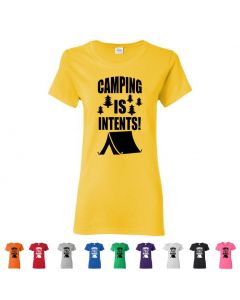 Camping Is In Tents Womens T-Shirts