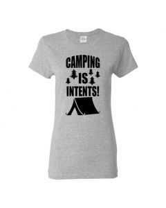 Camping Is In Tents Womens T-Shirts-Gray-Womens Large
