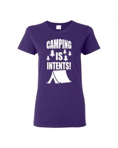 Camping Is In Tents Womens T-Shirts-Purple-Womens Large