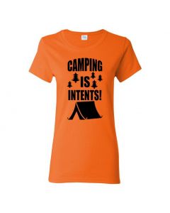 Camping Is In Tents Womens T-Shirts-Orange-Womens Large