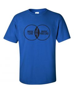 Music I Like Venn Diagram Graphic Clothing-T-Shirt-T-Blue