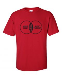 Music I Like Venn Diagram Graphic Clothing-T-Shirt-T-Red