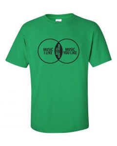 Music I Like Venn Diagram Graphic Clothing-T-Shirt-T-Green