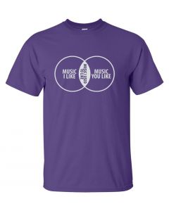 Music I Like Venn Diagram Graphic Clothing-T-Shirt-T-Purple