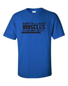 Installing Muscles, Please Wait Youth T-Shirt-Blue-Youth Large