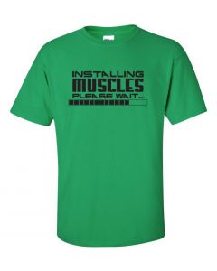Installing Muscles, Please Wait Youth T-Shirt-Green-Youth Large