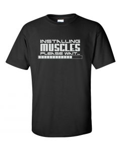 Installing Muscles, Please Wait Youth T-Shirt-Black-Youth Large