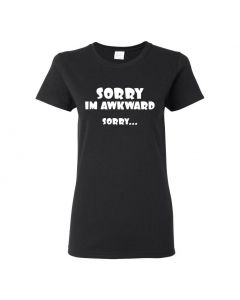 Sorry Im Awkward Sorry Womens T-Shirts-Black-Womens Large