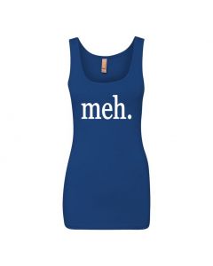 Meh. Womens Tank Tops-Blue-Womens Large