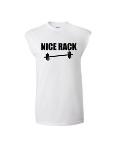 Nice Rack Mens Cut Off T-Shirts-White-Large
