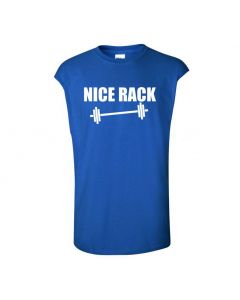 Nice Rack Mens Cut Off T-Shirts-Blue-Large