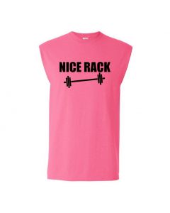 Nice Rack Mens Cut Off T-Shirts-Pink-Large