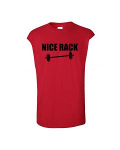 Nice Rack Mens Cut Off T-Shirts-Red-Large