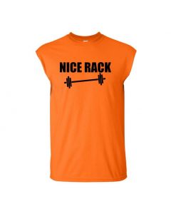 Nice Rack Mens Cut Off T-Shirts-Orange-Large